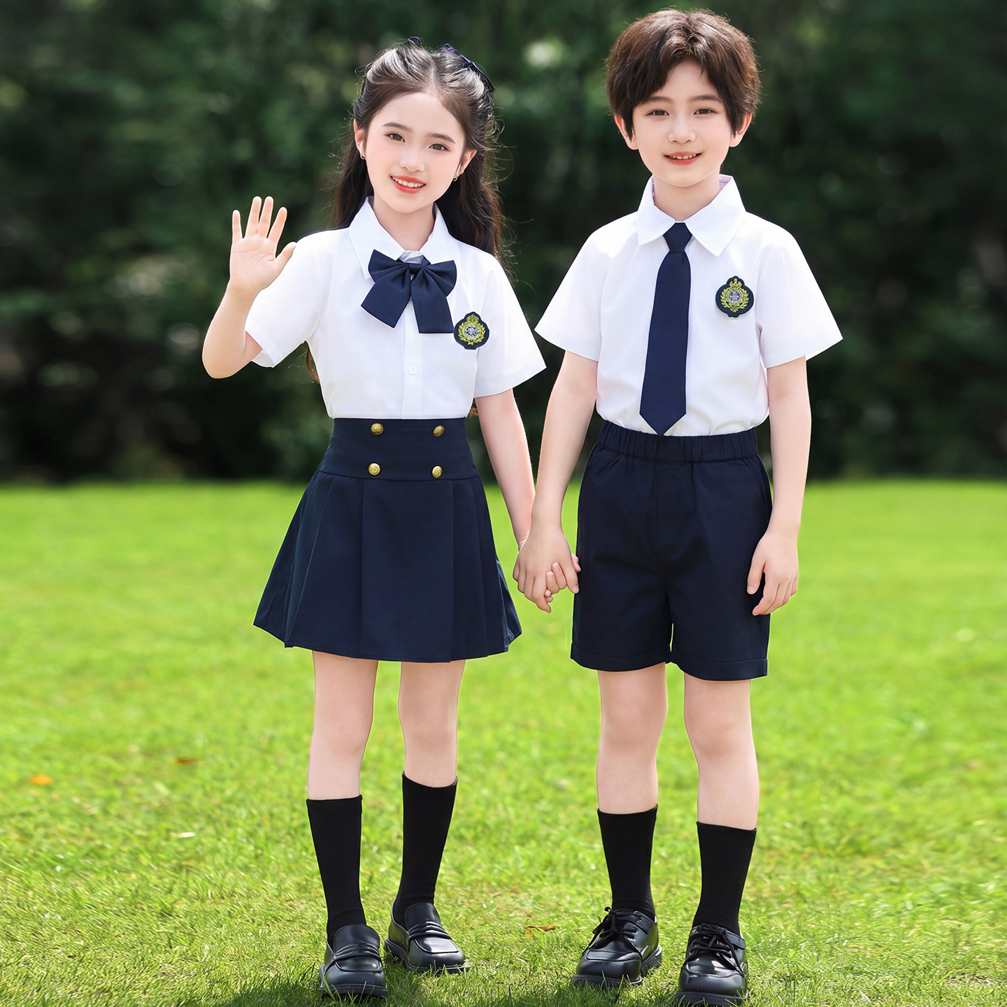 六一儿童合唱服幼儿园毕业班服小学生夏季短袖朗诵表演套装演出服