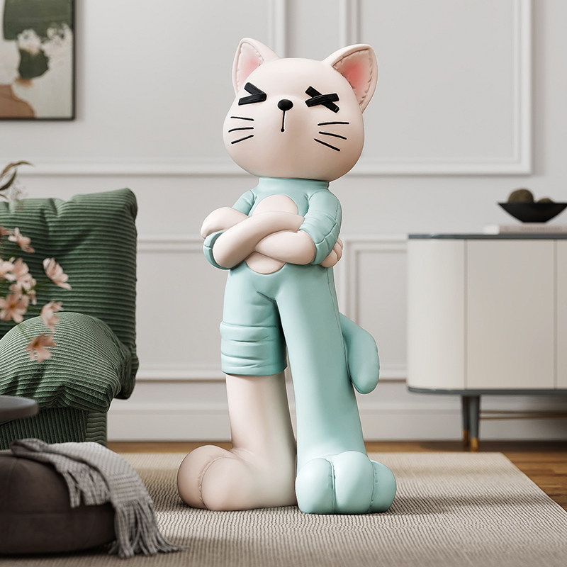 创意大型猫咪客厅落地摆件电视柜旁家居饰品沙发摆设乔迁新居礼品