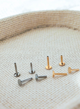 F136钛合金粗杆底座0.9牙口内螺丝平底杆耳钉