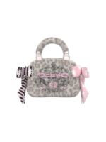 SelfishGhost original 2D anime embroidered large bow, cute leopard print handbag thumbnail 2
