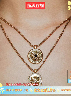 cotemp Bellis Oval/Coin 新款贝利斯金色椭圆项链/吊坠宝石项链