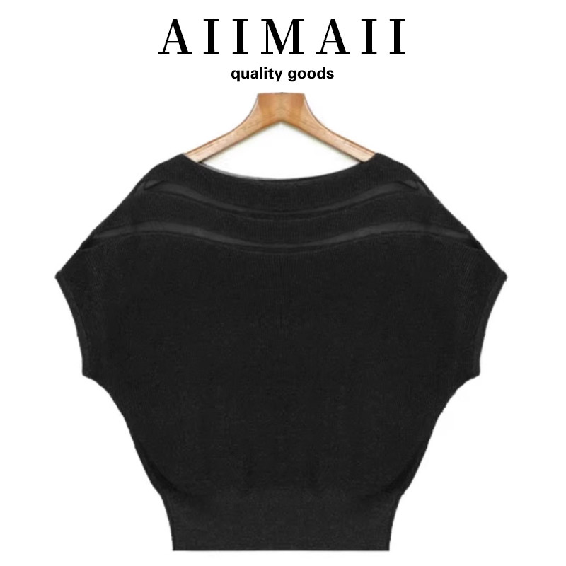 2024 HIGH-END WOMENS CLOTHING FASHION NEW SUMMER LUXURY DESIGN NICHE BAT SLEEVE ICE SILK KNITWEAR WOMEN