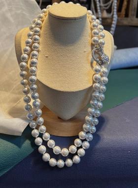 海贝珠双层毛衣链10mm颗颗打结