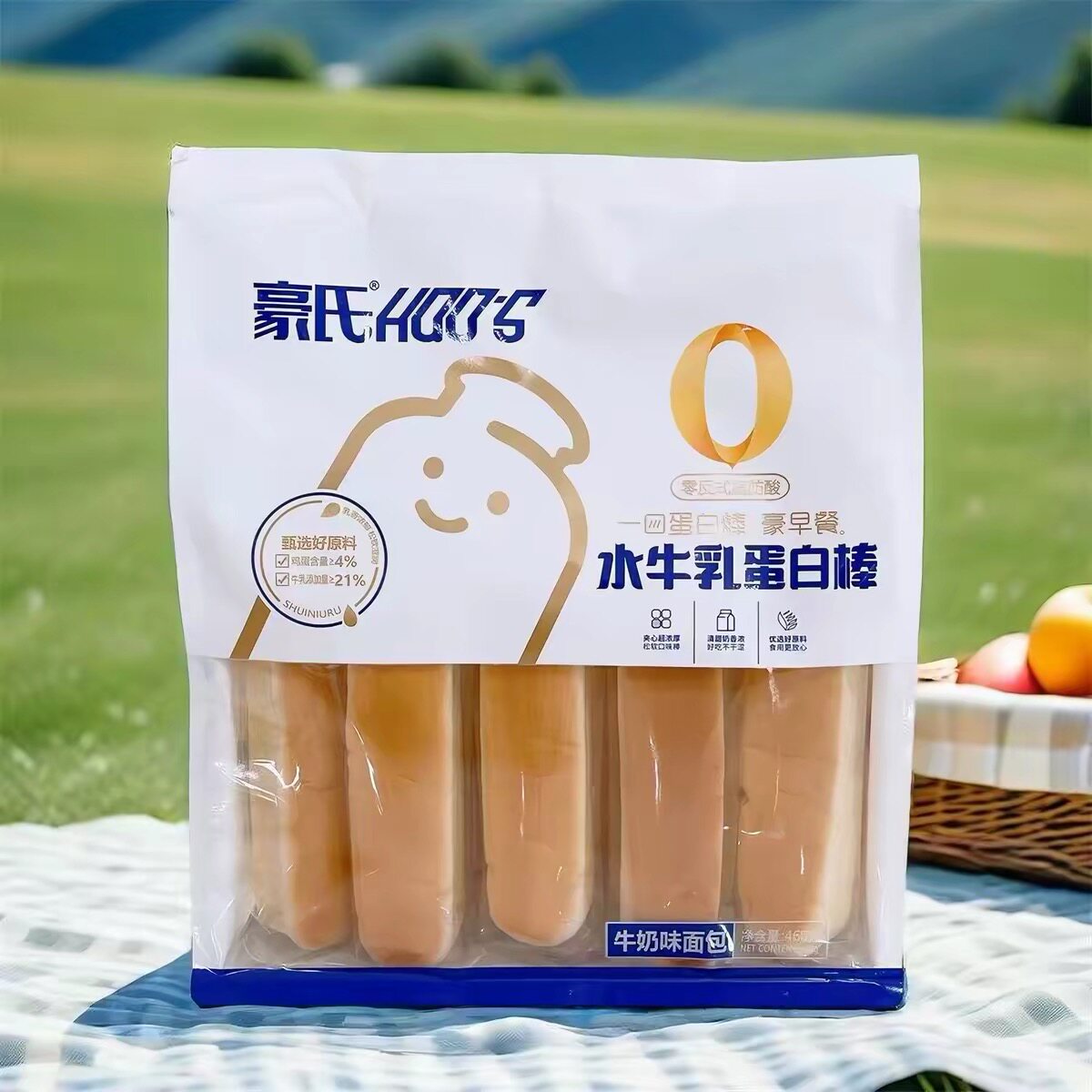 豪氏HOT'S水牛乳蛋白棒手撕面包图片