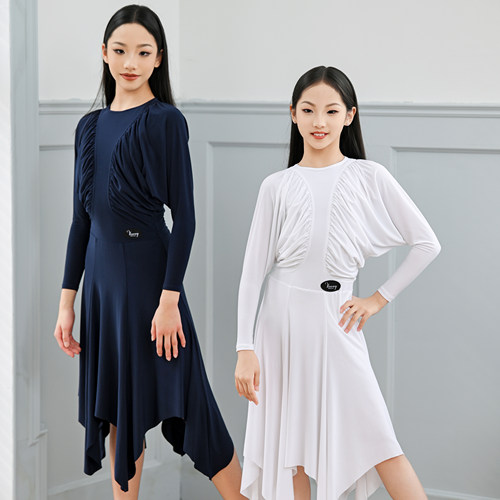 薇妮舞美长袖纯色摩登舞训练服