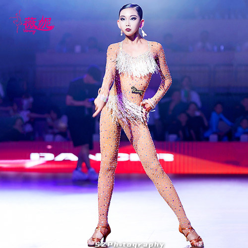 venny薇妮女童拉丁舞连体表演
