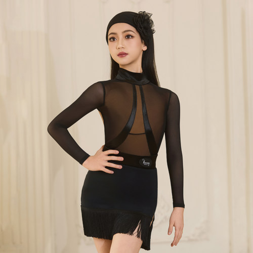 薇妮舞美拉丁舞女童训练练功服