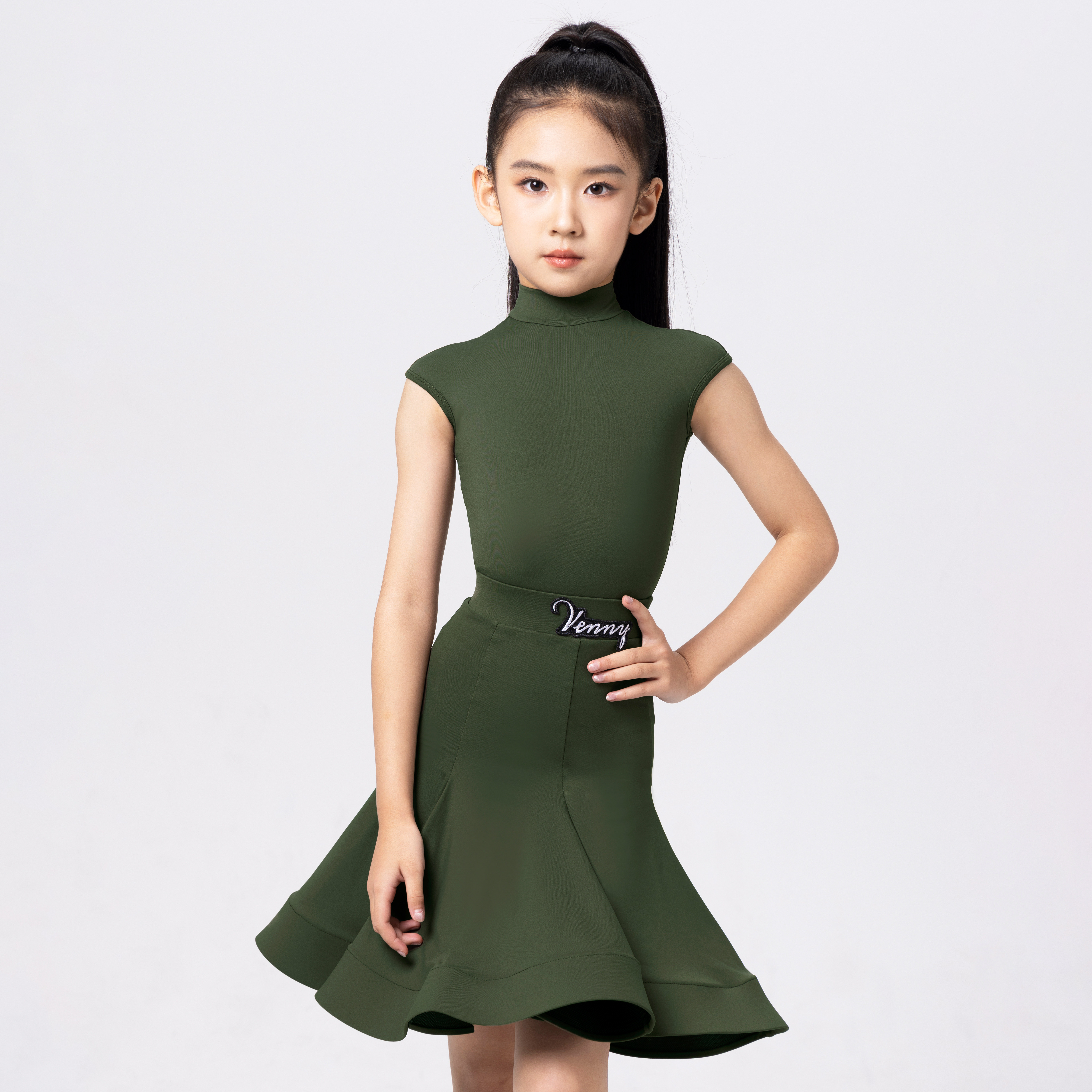 Venny薇妮拉丁舞专业女童舞蹈规定服套装少儿国标比赛服秋冬新款