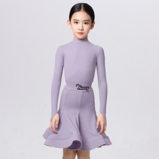 Venny薇妮舞服拉丁舞比赛服规定服女儿童高级定制长袖高领表演服
