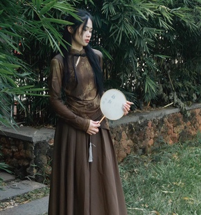 sack新中式国风套装盘扣上衣半身长裙子两件套秋装搭配一整套