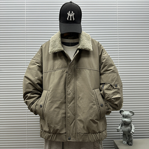 2025冬装新款（绵羊毛填充）复古羊羔毛翻领棉服F-5093P270图片