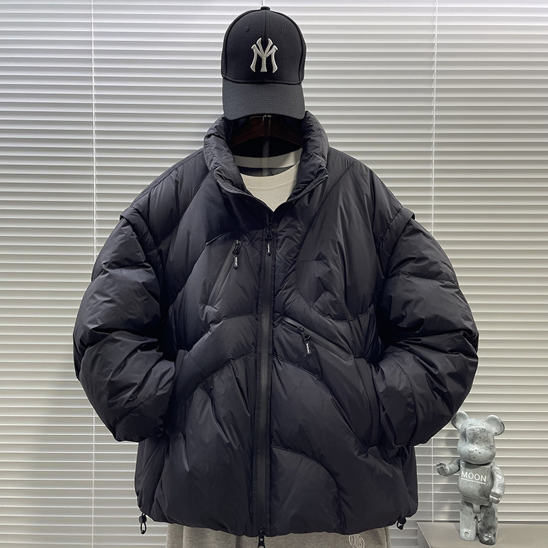 2025新标90白鸭高品质多口袋面包加厚短款立领羽绒服男6601P380,男装羽绒服,钱塘735
