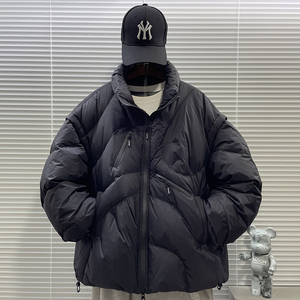 2025新标90白鸭高品质多口袋面包加厚短款立领羽绒服男6601P380图片
