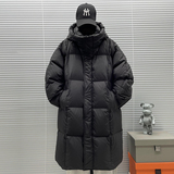 2025新标90白鸭绒加厚连帽长款过膝羽绒服男L111P425，男装羽绒服，钱塘735
