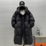 2025新标90白鸭绒加厚连帽长款过膝羽绒服男L111P425，男装羽绒服，钱塘735