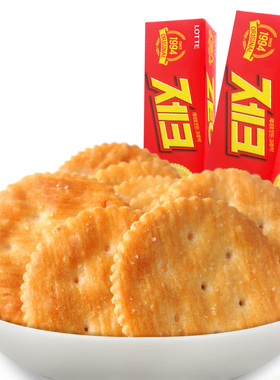 韩国进口食品 LOTTE 乐天ZEC饼干杰克咸味苏打饼干100g 休闲零食