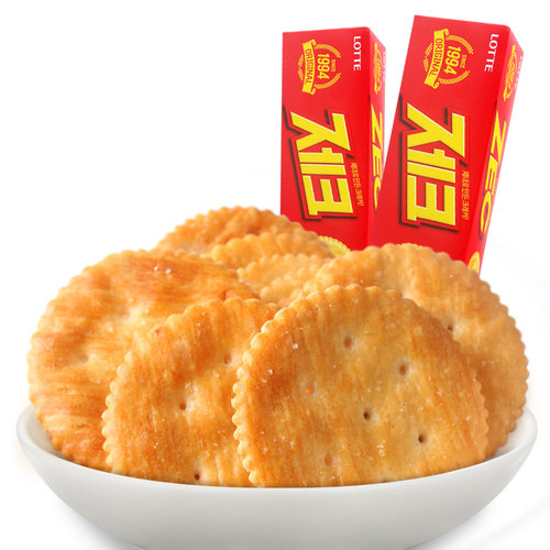 韩国进口食品 LOTTE 乐天ZEC饼干杰克咸味苏打饼干100g 休闲零食