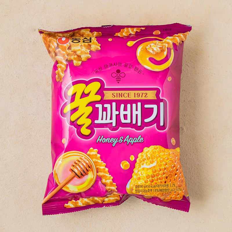 韩国进口零食 农心蜂蜜脆条农心蜂蜜扭扭脆条90g 休闲膨化小食品