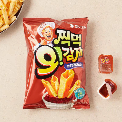 韩国进口零食ORION好丽友呀土豆烧烤蘸酱薯条脆75g膨化休闲食品