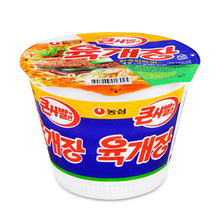 韩国进口方便面 农心辣牛肉汤面大碗泡面110g 桶面泡面方便速食