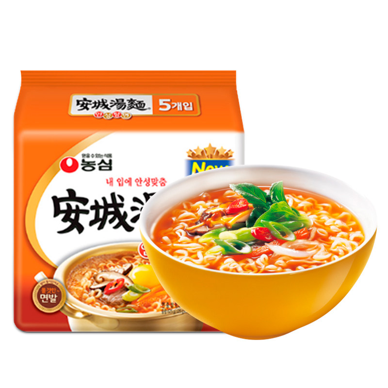 农心韩国进口五连包方便面泡面