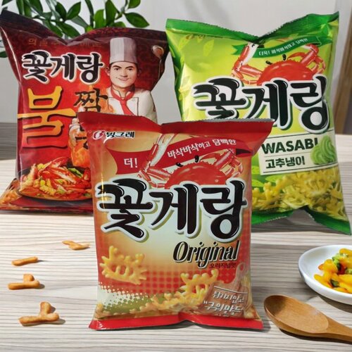韩国宾格瑞螃蟹形状膨化脆片70g