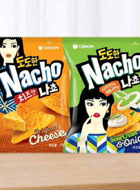 韩国进口食品 好丽友nacho芝士洋葱味玉米片膨化芝士三角休闲零食