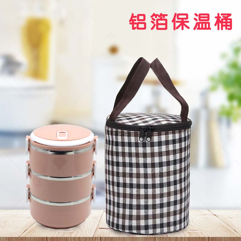 饭盒袋圆形圆桶保温加厚大容量