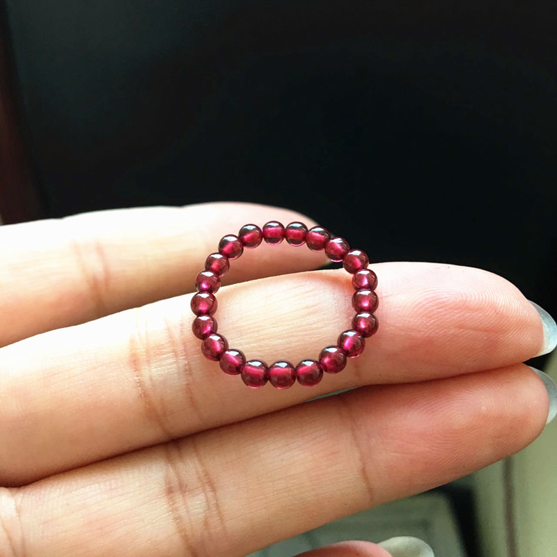 天然石榴石水晶养颜戒指跑环时尚