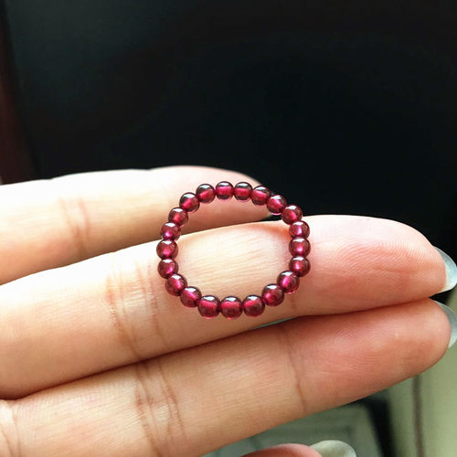 天然石榴石水晶养颜戒指跑环时尚