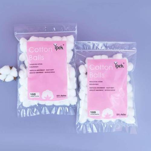 2025新款约100粒白色棉球纯棉棉花球脱脂化妆棉卸妆棉卷消毒棉球