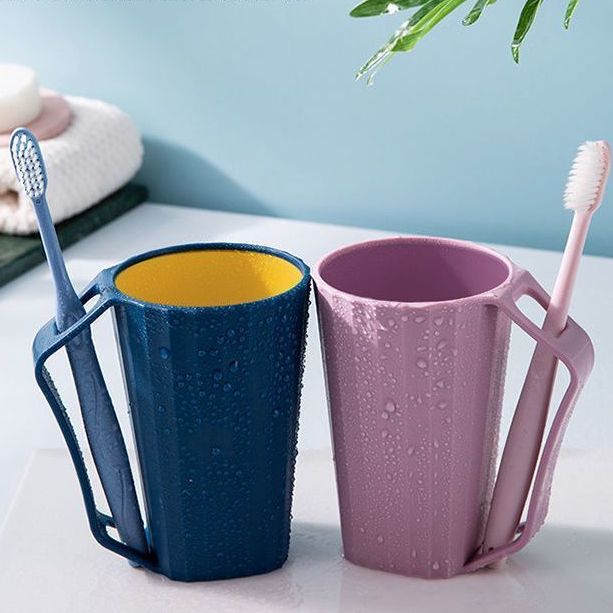 家用漱口杯双层加厚刷牙杯子洗漱杯情侣牙刷杯宿舍学生牙缸防摔款