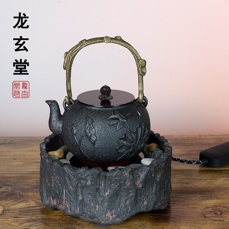 铁壶老岩泥电陶炉家用静音煮茶炉出口日本老铁壶烧水壶泡茶茶具