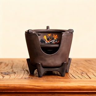 蜂窝碳炉日式煮茶炉茶室铁壶炉子古风家用纯手工做旧复古铁炉炭炉