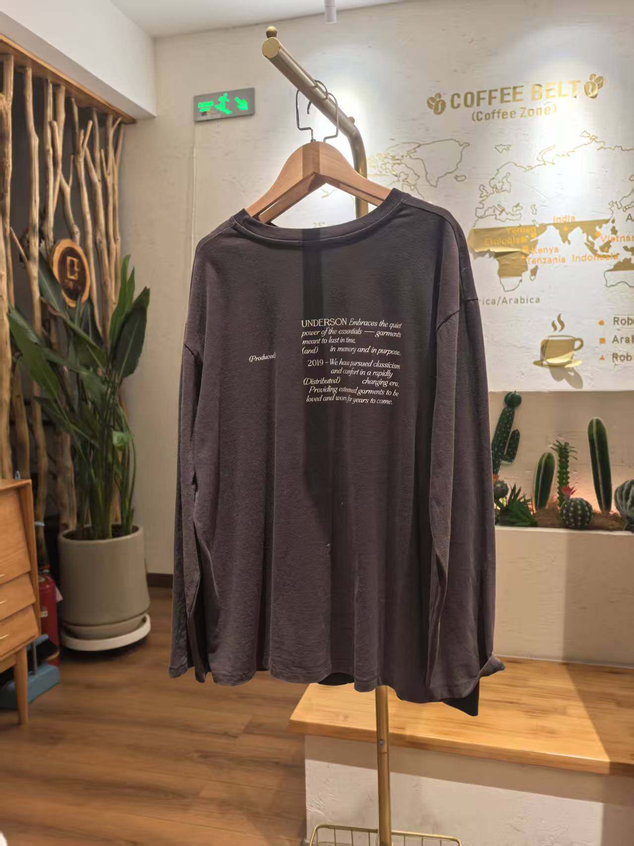 韩国underson2025秋冬季新款圆领长袖T恤大码宽松显瘦内搭打底衫