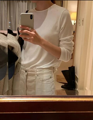 韩国ounce纯色修身长袖拉绒打底衫女秋冬季内搭显瘦百搭上衣保暖