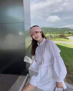 新款高尔夫女士薄款长风衣外套法式运动风防泼水长款防风防晒外套