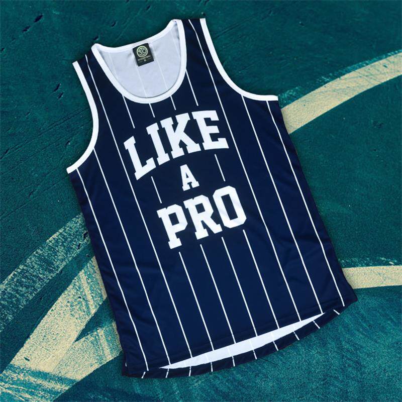 LIKE A PRO街球吴悠日落东单队服男diy街头篮球服背心训练篮球衣