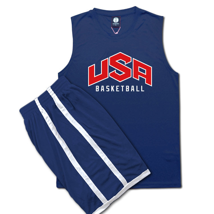 美国队篮球服套装定制库里队服订做训练服宽肩背心diy比赛球衣男