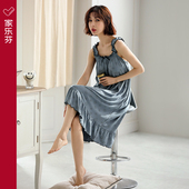 家乐芬睡裙女士睡衣裙子夏季 冰丝 薄款 莫代尔背心无袖 吊带夏天夏款