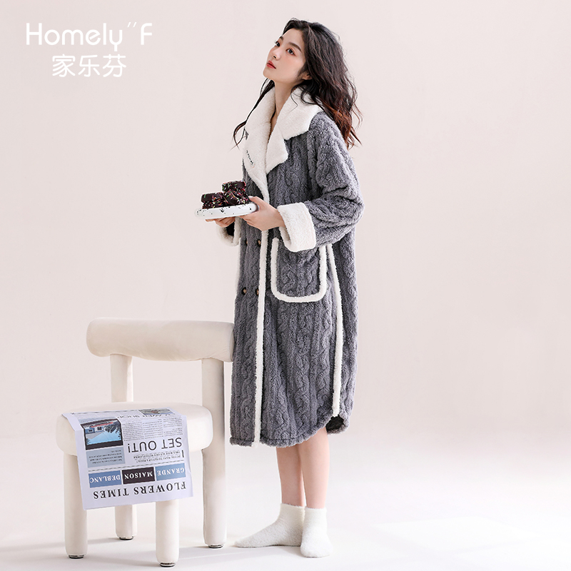 【商场同款】家乐芬法兰绒睡袍