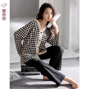 柔感 家居服薄款 家乐芬睡衣女士春秋款 纯棉长袖 高级感套装 秋季