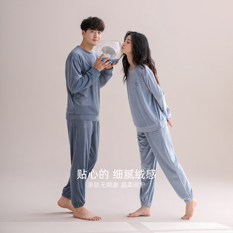 【海岛绒】情侣睡衣男士秋冬款冬季法兰绒加绒加厚珊瑚绒家居服女,女士内衣/男士内衣/家居服,睡衣/家居服套装,淘宝优惠券,粉丝福利购,淘宝优惠卷