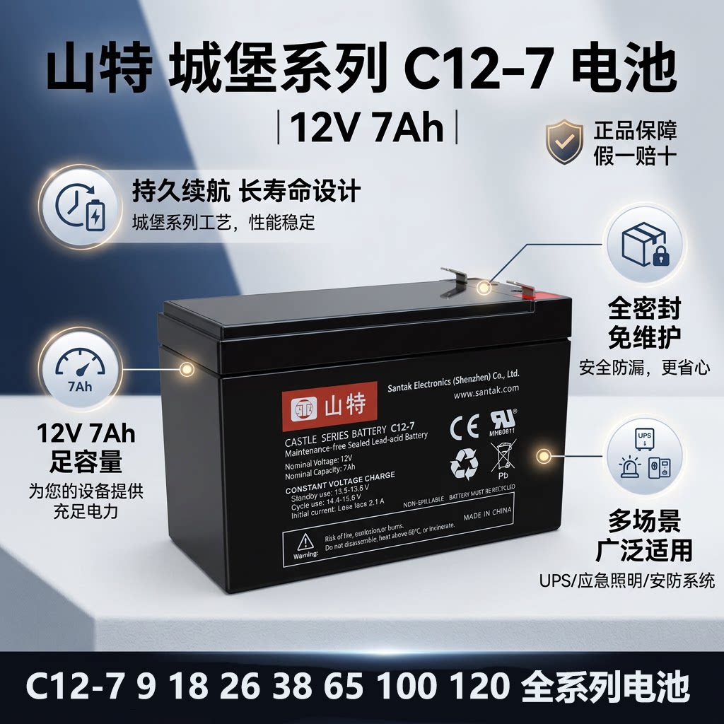 山特C12-12V-7AH/9AH/200AH蓄电