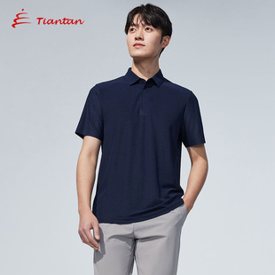 天坛polo衫男士夏季灰色新款短袖T恤衫高级感藏蓝男款纯色上衣