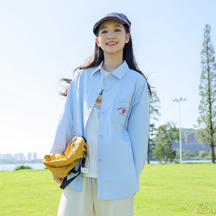 少女春装衬衫外套2026新款宽松洋气时尚青少年高中初中学生衬衣女