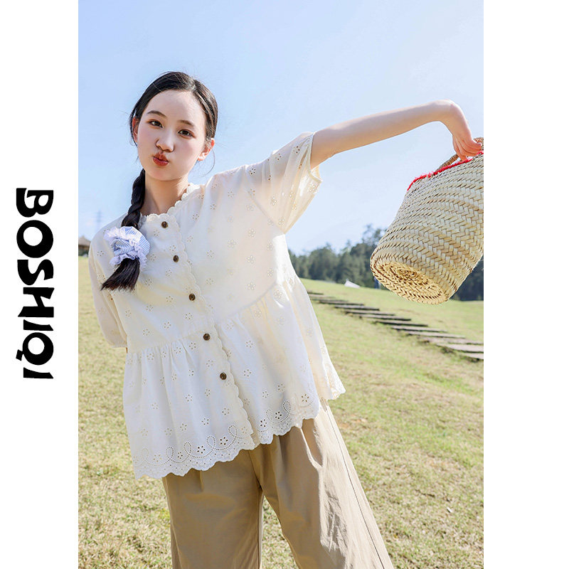 高中生短袖T恤少女孩2026新款夏季大童套装搭配慵懒风初中学生13