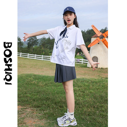 高中生短袖短裤两件套装搭配新款夏季2025大童T恤初中生少女学生