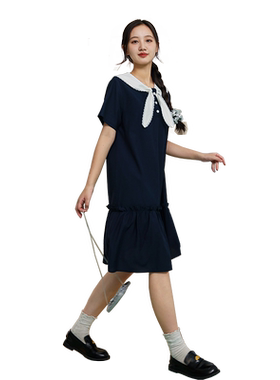 女大童学院风连衣裙博诗琪