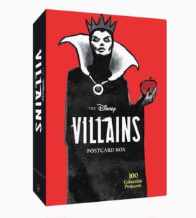 【现货】英文原版The Disney Villains Postcard Box 100 Collectible Postcards迪士尼反派主角明信片100张套装经典童话儿童书籍